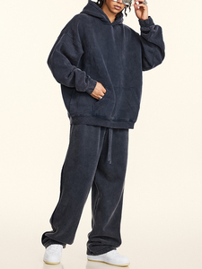 Cotton gym track suit for men with <b>cuffed</b> <b>joggers</b> zip up jacket and moisture absorbent fabric - Product Image 4