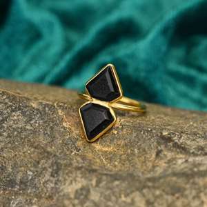 Anillo fino de gran calidad para mujer, Plata de Ley 925 sólida, oro de 18 quilates, relleno de ónix negro Natural, ajuste de bisel de 10x14mm, bisel de 10x14mm - Product Image 3