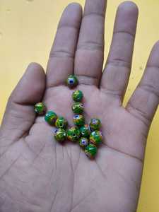 Cuentas de vidrio Millefiori de color verde de 6 mm hechas a medida para tiendas de cuentas africanas y diseñadores de joyas de cuentas para reventa - Product Image 2