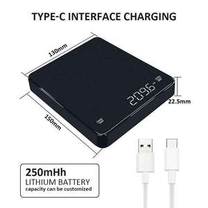 USB Type-C Rechargeable LED Digital 3000g/0.1g Coffee <b>Scale</b> Timer Household Kitchen <b>Electronic</b> <b>Scale</b> for Black Coffee - Product Image 5