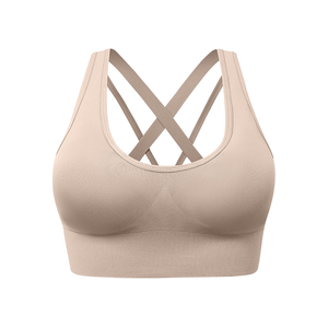 Soutien-gorge de yoga à dos croisé grande taille, respirant, extensible, soutien moyen, soutien-gorge de sport pour femmes rondes - Product Image 4