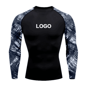 Rashguard unisexe à manches longues UPF50+ de haute qualité, logo personnalisé, séchage rapide, compression, vêtements de sport respirants et écologiques - Product Image 5