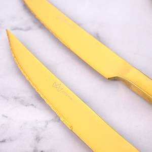 Juego de Cuchillos de Cocina de Acero Inoxidable Radiant Gold, Juego de 4 Cuchillos con Hoja 3Cr13, con Logotipo Personalizado, Acero de Damasco, Material Plástico para Cortar - Product Image 2