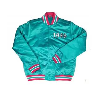 Por encargo OEM parche trabajo bordado logotipo en blanco al por mayor lettermen seda Varsity chaqueta bomber unisex - Product Image 4