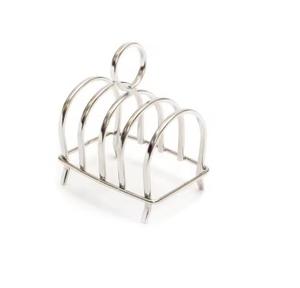 Accessoires de cuisine finis en or brillant support de pain grillé en argent vintage pour le petit déjeuner - Product Image 5