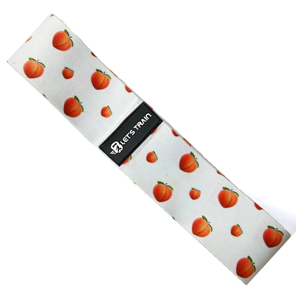 Fabric Fruit Print Exercise Glute Bands With Logo High Quality Exercise Hip Resistance Workout Booty Band
