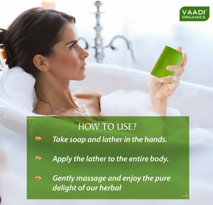 สบู่ว่านหางจระเข้สดชื่น Vaadi Herbals 75กรัมสบู่สมุนไพรให้ความชุ่มชื้นและผ่อนคลายสำหรับผิวที่นุ่มชุ่มชื้นและสุขภาพดี - Product Image 3