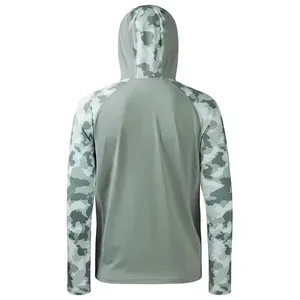 Sudadera con Capucha Negra para Hombre, Manga Larga, Cortavientos, de Poliéster, para Pesca, Color Sólido - Product Image 4