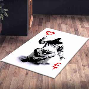 Alfombra Impresa: Alfombra Moderna con Diseño Abstracto de Graffiti de Banksy, con Pelo Suave - Product Image 5