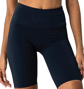 Shorts de sport pour femmes, taille haute, couleur unie, en spandex, coupe ajustée, taille élastique, compression - Product Image 1