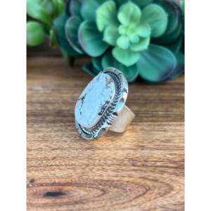 Bague Eddie Secatero incrustée de turquoise avec cheval sauvage et argent sterling, taille 10, plaqué or rose, style tendance, cadeau - Product Image 3