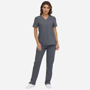 Uniforme d'hôpital en gros, blouse d'infirmière à manches courtes, combinaison, tenue de travail, ensembles de blouses pour femmes, jersey en spandex, été - Product Image 1