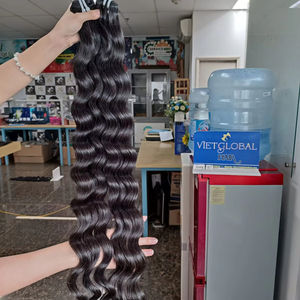 VIETGLOBAL PELO CON ONDA NATURAL TRAMA DE PELO 100 COLOR NATURAL EXTENSIONES DE CABELLO HUMANO VIETNAMÉS CRUDO - Product Image 1