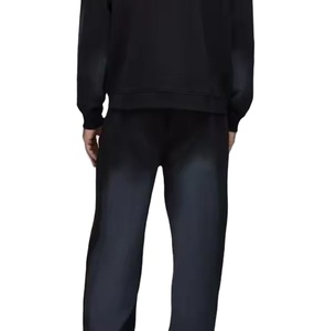 Ensemble de survêtement streetwear uni délavé à l'acide, respirant, 100% coton, avec fermeture éclair, coupe évasée, collection 2026 - Product Image 4