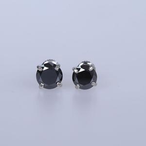 925 Sterling Silver Trendy Fashion Moissanite Diamond Studded Boucles d'oreilles Noir Cadeau d'anniversaire pour les femmes - Product Image 1
