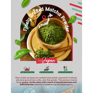 Poudre de pâtisserie artisanale au matcha et aux fruits tropicaux, saveur crème anglaise, de Malaisie - Product Image 1