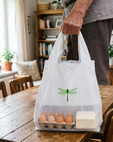 Sacs à soufflets avec poignée longue, fermeture auto-adhésive, sérigraphie, gravure, sacs en plastique