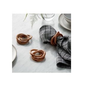 Design luxueux porte-rond de serviette vaisselle porte-rond de serviette en bois Logo personnalisé pour une utilisation de mariage dernière conception en bois - Product Image 4
