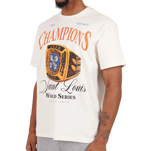 Bán Buôn Quá Khổ Trắng T Áo Sơ Mi Với Nhà Vô Địch Vòng In Saint Louis Thế Giới Viết Đồ Họ<span class=keywords><strong>a</strong></span> TEE Giản Dị Bông Người Đàn Ông Thời Trang Phố - Product Image 3