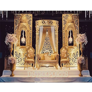 Top Wedding Golden Fiber Stage Fiji Majestic Wedding Jhrokha Frame Stage Exclusive Wedding Fiber Stage con Jhrokha Frame - Product Image 1