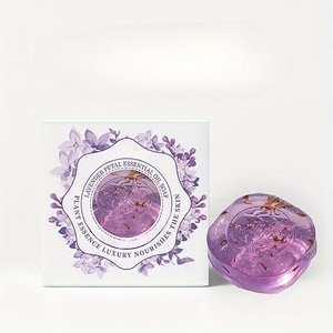 Natural Premium Handmade Transparent Crystal Dried Petal Soap Bulk Lavender <strong>Essential</strong> <strong>Oil</strong> Sweet Fresh Cleansing Rich 100% Pure - Product Image 3
