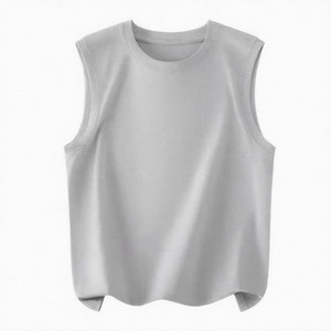 Camiseta sin Mangas de Gimnasio 100% Algodón, Precio de Fábrica, Secado Rápido, Transpirable, Tejida, Informal, con Logotipo Personalizado, Lisa, 220 g/m² - Product Image 2