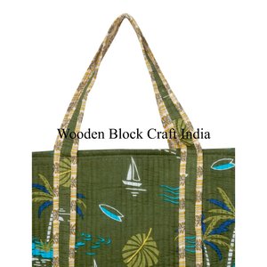 Bolso Tote de Hombro Acolchado de Algodón para Mujer, Hecho a Mano, con Cierre de Cremallera, Diseño Floral, Veraniego, Personalizable, Todos los Diseños - Product Image 2