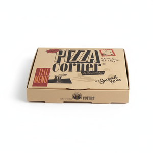 Boîte à pizza en papier kraft écologique personnalisée, qualité alimentaire, compatible micro-ondes, pour les restaurants de restauration rapide et les chaînes de pizzerias - Product Image 1