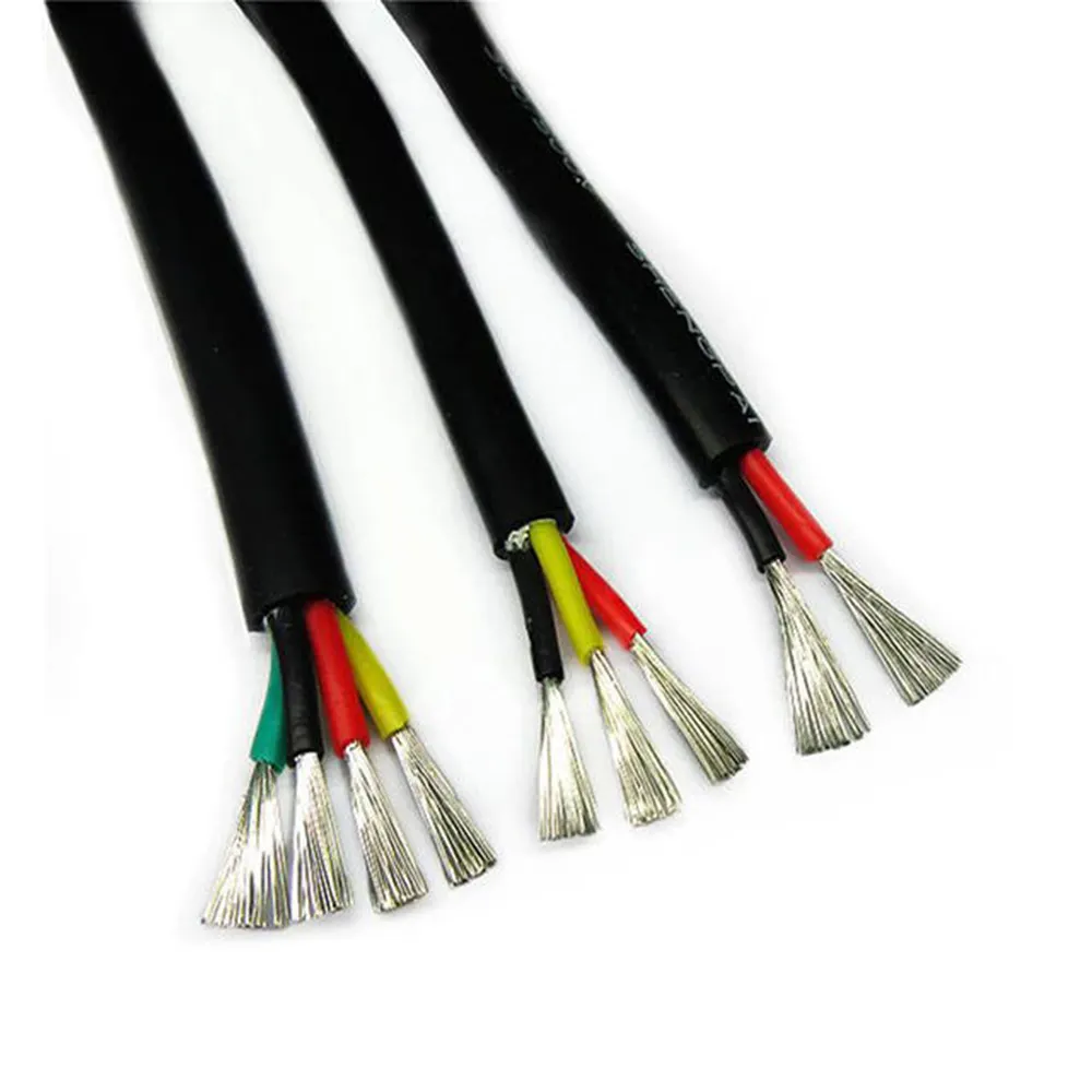 Cable de silicona MultiCore personalizable de buena venta 14 18 20 22 24 AWG Flexible 2 4 6 8 núcleo cable revestido de silicona de cobre estañado W