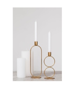 Luxury Gold Iron Christmas Flower Candle <b>Holder</b> Set Tall Metal <b>Black</b> Petals Eco-Friendly Home Wedding Centrepiece Dining Table - Product Image 2