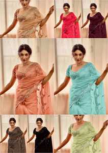 La plus belle et la plus attrayante Georgette Heavy Sequence Work Saree avec chemisier Piece Indian Women Wear Cheap Low Price Wholesale Alphanumero - Product Image 2