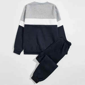 Personalizado al por mayor ropa de entrenamiento 100% poliéster hombres chándal Oem Logo hombres dos piezas Jogging desgaste algodón polar chándal - Product Image 2