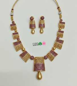 Collier et boucles d'oreilles en perles carrées en filigrane plaqué or, style ethnique, ensemble de bijoux pour femmes de haute qualité, fiançailles, mariage, certifié - Product Image 3