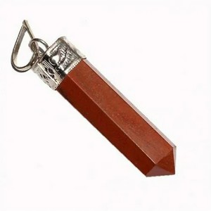 Collar con colgante de punto de lápiz de jaspe rojo natural, colgante de lápiz de cristal, collar con colgante de lápiz de cristal Natural de ágata - Product Image 5