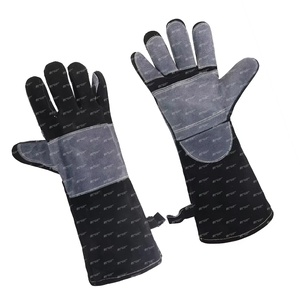 OEM 18 Inch Foldable Animal Handling <b>Gloves</b> 100% Cowhide Thick Leather Kevlar Lining Palm Finger Reinforcements Bite Bathroom - Product Image 1