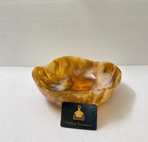 Bol de service à salade en résine tourbillon brun onyx bol de service décoratif pour la maison vaisselle personnalisée bol d'ustensiles de cuisine au meilleur prix - Product Image 4