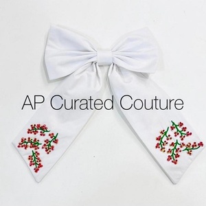 Nueva Colección verano primavera temporada arcos cola arcos adornado a mano tela de algodón cuentas cocodrilo semilla lazos con cuentas diseños - Product Image 3