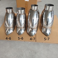 Embouts d'échappement universels en acier inoxydable poli SS304, entrée 4 pouces 5 pouces, double sortie, forme goutte d'eau, pour camionnettes robustes