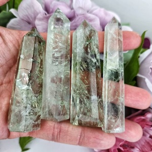 หินอเมทิสต์โอเบลิสก์สีเขียวจุดคริสตัลธรรมชาติของขวัญคริสต์มาสการรักษาหินอัญมณีหินตกแต่ง - Product Image 3