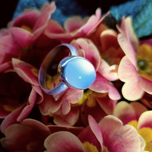 Blue Chalcedony <b>Ring</b> <b>925</b> Solid Sterling <b>Silver</b> Oval Shape <b>Ring</b> For Him & Her Daily Wear Gemstone <b>Ring</b>, Birthday Gift - Product Image 3