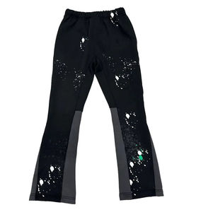 2025 100% alta calidad personalizado Casual y estilo único pintura Splatter pantalón suelto Flare Streetwear algodón francés Terry pantalones de chándal - Product Image 1
