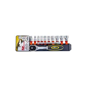 NT Tools 12 pezzi NCSET61 1/4 \ "esagono CR-V prese a punta profonda finitura cromata Set di chiavi a bussola per uso di riparazione OEM personalizzabile