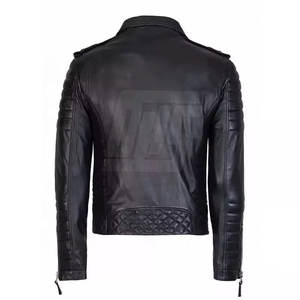 แจ็กเก็ตหนังของผู้ชายดีไซน์เข้ารูปแจ็กเก็ตฤดูหนาวเย็บทนทานแบบคลาสสิกสำหรับผู้ชาย - Product Image 3