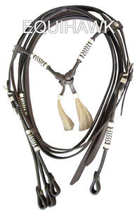 Cabezal de Cuero Personalizado Estilo Western para Montar a Caballo, Tejido en Cuero Crudo, Color y Tamaño Personalizables, Producto Ecuestre - EQUIHAWK MVE-1129 - Product Image 4