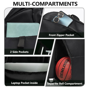 Mochila Deportiva de Baloncesto para Gimnasio, Viajes y Escuela, de Nailon y Poliéster, con Logotipo Personalizado OEM, Patrón de Letras, de Lujo, BB-0086 - Product Image 3