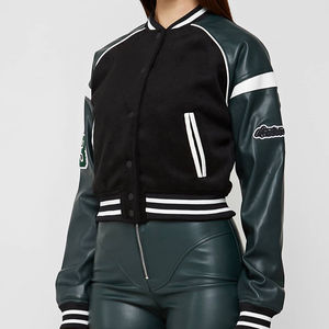 แจ็กเก็ตเลตเทอร์แมนสำหรับผู้หญิง, แจ็กเก็ตมหาวิทยาลัยดีไซน์ใหม่พร้อมแขนเสื้อหนังสไตล์ลำลองสำหรับใส่เล่นกีฬาแนววินเทจฤดูหนาว - Product Image 4