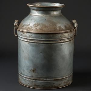 Lata de leche de metal galvanizado rústico antiguo cuerpo duradero para cocinas tradicionales jardines y hogares - Product Image 4