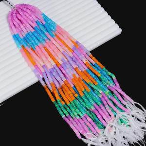 Multi Ethiopian Opal Rondelle Smooth Beads Loose Gemstones for Jewelry Making <b>Bracelet</b> Necklace DIY Beading Supplies - Product Image 5