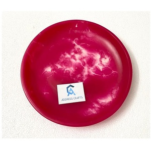 Nouveauté 2026 Assiette de service décorative en résine à motif marbré tourbillonnant pour aliments blancs, assiettes à salade, utilisation pour la maison, les hôtels, les restaurants - Product Image 5