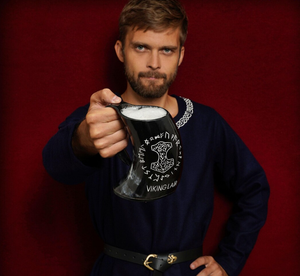 Viking Drinking Tankard With Medieval Buckle Leather Strap Wine Beer Mead Mug Husband Gifts Couples Gift, Christmas Gifts - Product Image 2